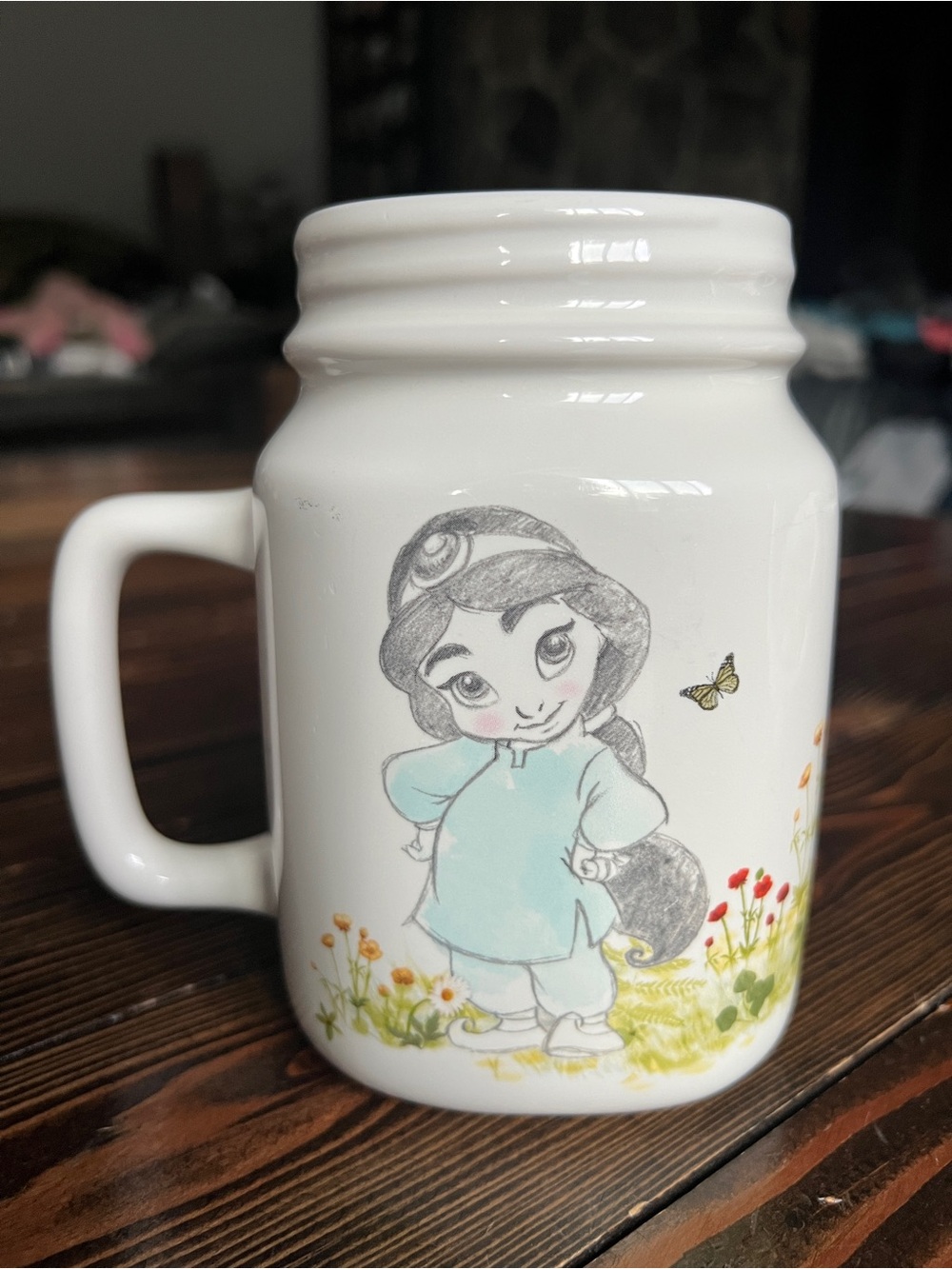 DISNEY • Animators Princess Sketch Mug Alice in Wonderland Belle Jasmine cup jar